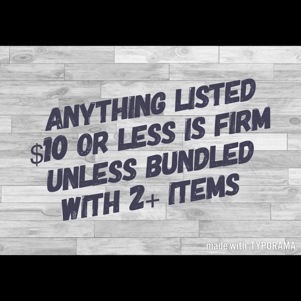 Price is FIRM unless bundled 2+ items